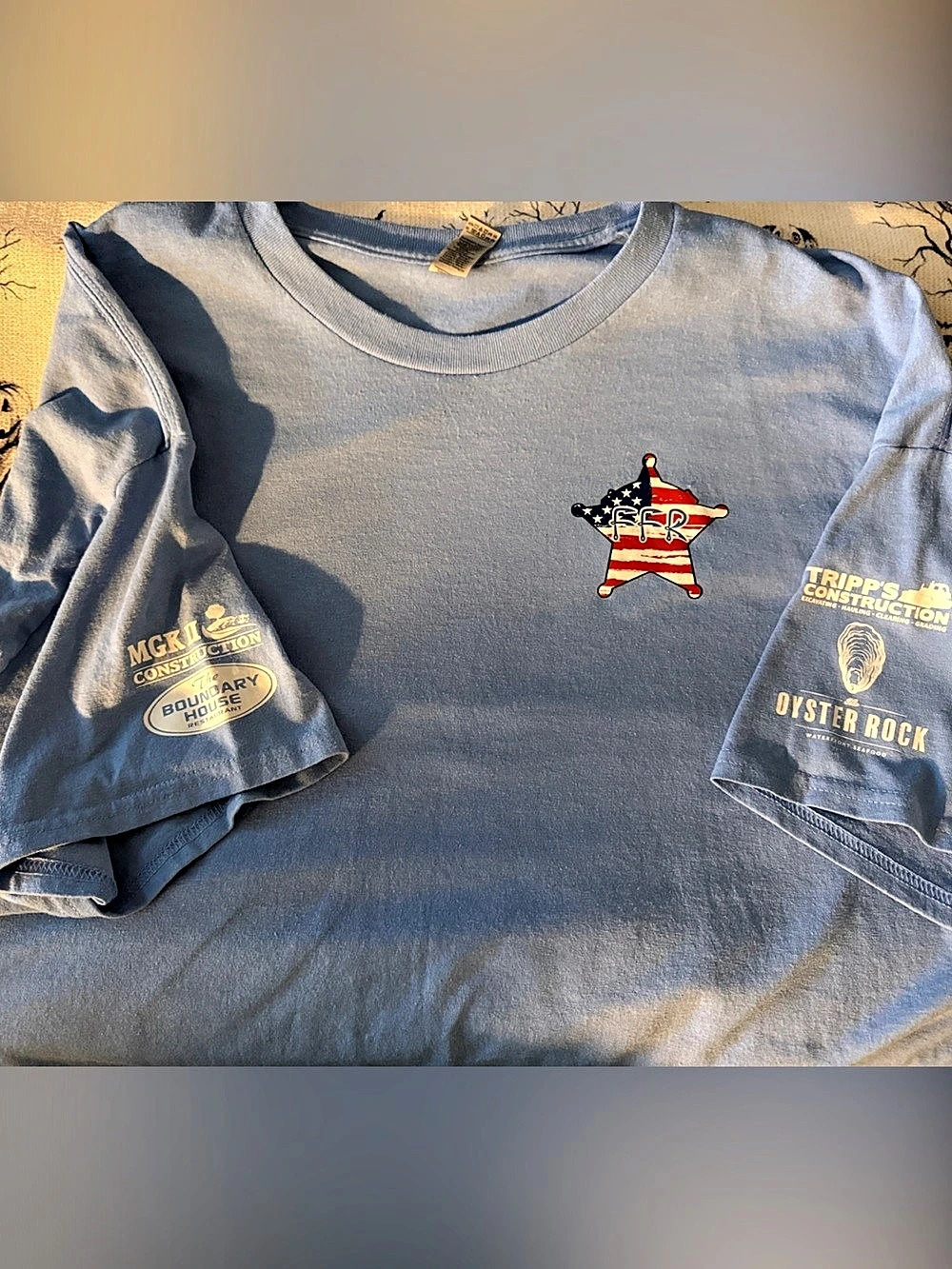 Sheriff Chism’s Flatfish Roundup Gildan DryBlend 50/50 T-Shirt Blue Size 3XL